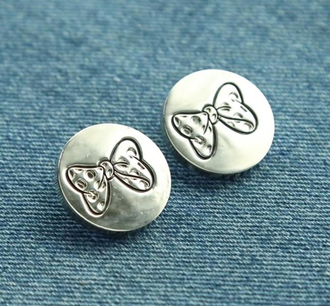 bow logo metal button for garment