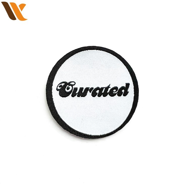 Factory White Paper Backed Woven Patches